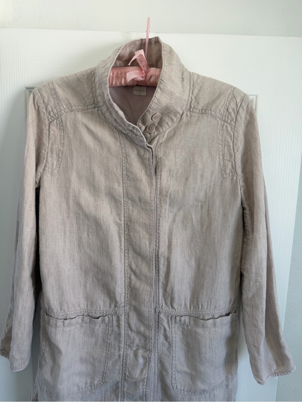 Poetry 100% Linen Utility Jacket Size US 8 - Picture 5 of 10
